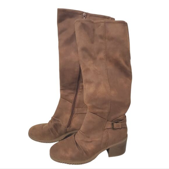 Baretraps | Posture Fandango Knee High Tan Faux Suede Boots - Picture 1 of 13